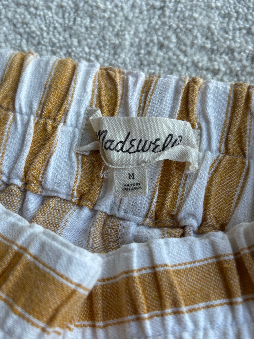 Madewell White and Mustard Striped Kids Pants - Picture 2 of 7